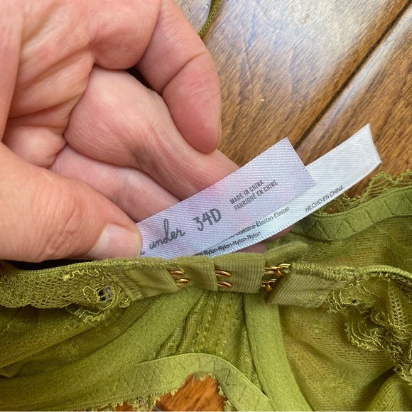 Free People Green Lace Underwire Bra 34D - Picture 3 of 3